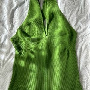 Green Knit Banana Republic Factory Halter Tank Top